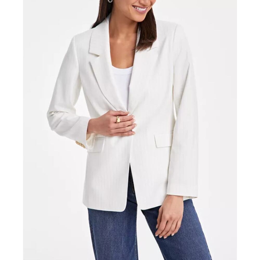 On 34th Women's Pinstripe Boyfriend Blazer  Size 4